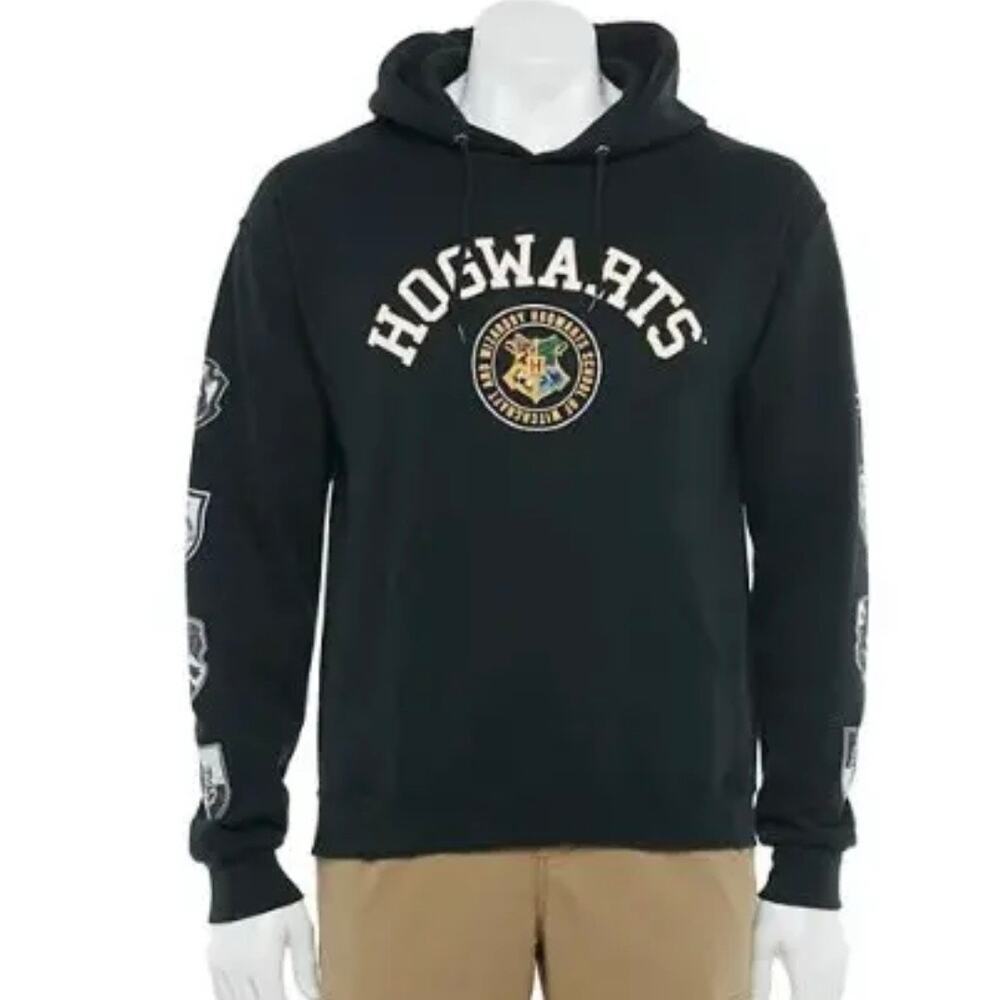 Wizarding World Harry Potter Men's Black Hogwarts Varsity Pullover Hoodie SM